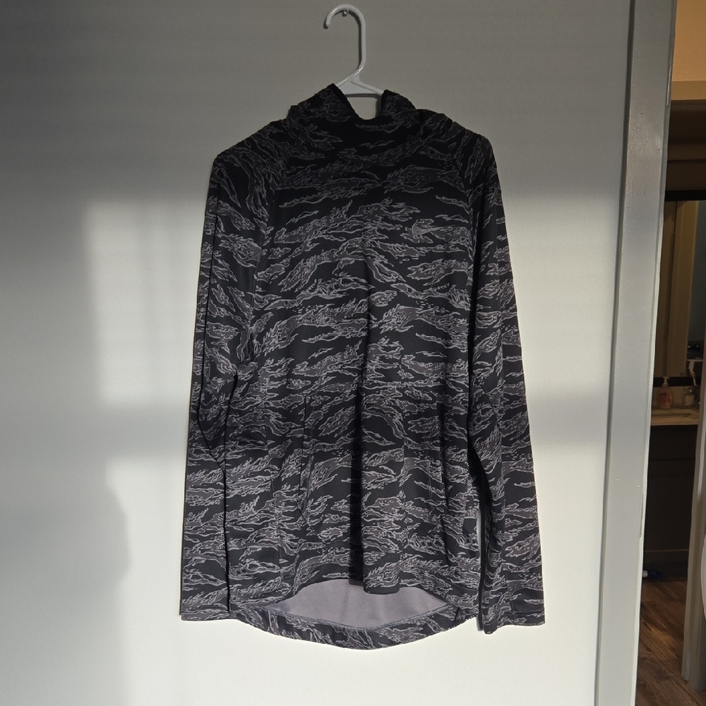 Nike Dri-FIT Black and Gray Tiger Camo Pullover Hoodie